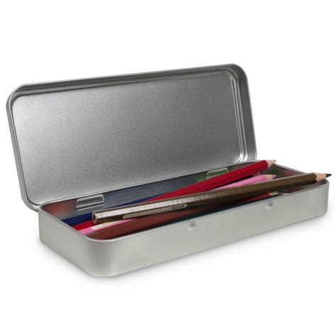 cool metal pencil box|pencil box with two lids.